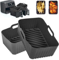 Silicone Air Fryer Liners for Ninja Foodi AF300UK, 2Pcs Ninja Foodi Dual Zone Air Fryer Accessories, Reusable Silicone Dual Basket Air Fryer Liner 7.6L