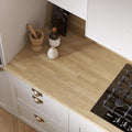 Omega Modern Natural Blocked Oak Square Edge Laminate Kitchen Edging Strip 3000 x 28mm, Matching Oak Effect Trim for Worktops and Breakfast Bars
