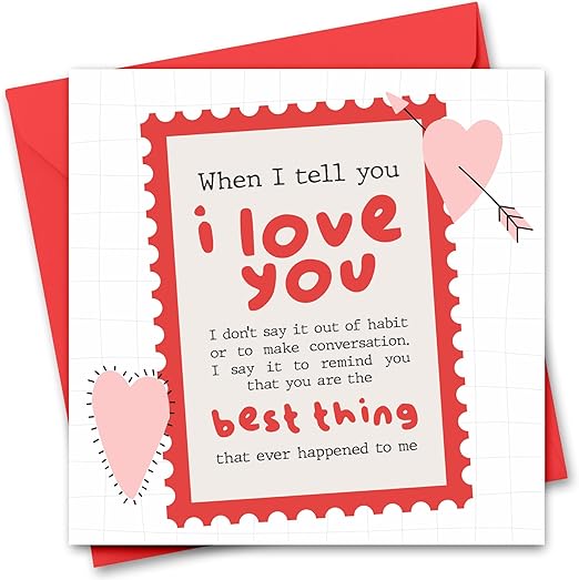 Romantic Valentines Day Card for Him or Her - Valentine's Day Cards for Girlfriend, Boyfriend, Husband or Wife - Valentine's Day Card for Fiance Fiancee - Best Thing Ever