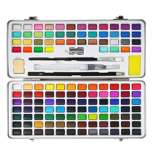 Watercolor Paint Set, 128 Colors with Water Brush Pens and Drawing Pencil - Perfect for Painting,