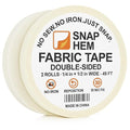 Double-Sided Fabric Tape (2 Rolls, 1/4" + 1/2") – No Sew, No Iron Hem Tape for Quick Non-Washable Fixes – Light to Medium Fabrics, Remove Before Washing (1/4inch&1/2inch)