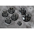 Full Set of BMW Full Black Boot Bonnet Badges Alloy wheel caps x7