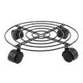 3 Pcs Plant Pot Round Wheels Mover Trolley Caddy Garden Plate Stand