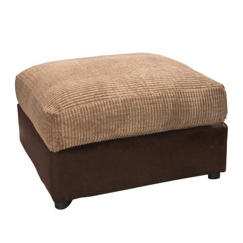 (Brown & Coffee) Milo Jumbo Cord Fabric Footstool