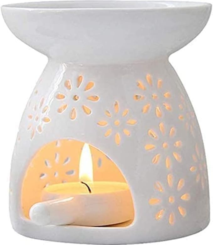 Wax Melt Burner Wax burner Ceramic Oil Burners Assorted Wax Warmer Aromatherapy Holder Candle Scented Diffuser Home Bedroom Decor Flower Pattern