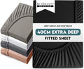 Moonlight Bedding Fitted Sheet 40 Cm Extra Deep Pocket Bed Sheets 16 inch Ultra Soft Bottom Sheet Brushed Microfiber Breathable Shrinkage and Fade Resistant (Black, Double)