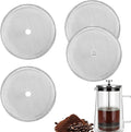 4-Pack Stainless Steel Replacement Cafetiere Filter Mesh Screen - 4 Inch Coffee Filter, for 34oz/1000ml Coffee and Tea Makers