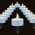Battery Operated Flameless LED Tea Lights Candles 24-Pack Realistic Flickering Electric Fake Candle with Warm White Bulb Light for Christmas, Halloween, Festivals, Weddings Decoration