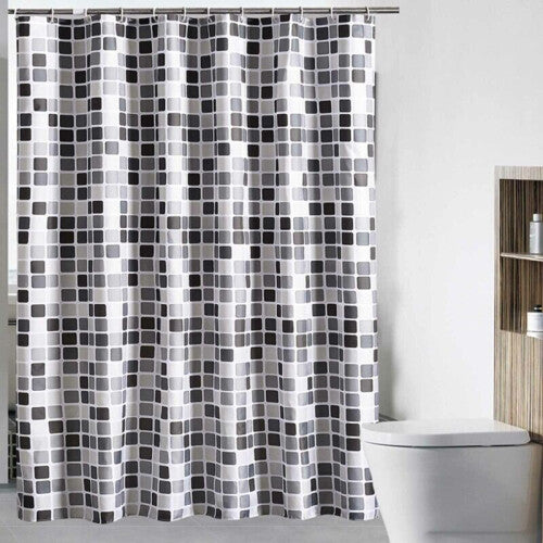 200*220cm Waterline Fabric Shower Curtain Mosaic Extra Long Wide Drop