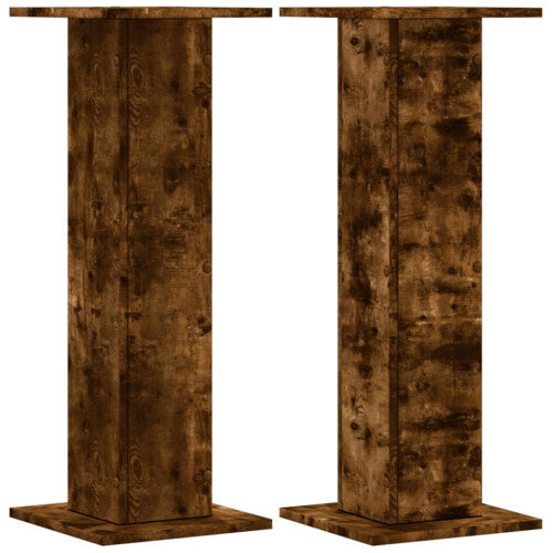 (smoked oak, 30 x 30 x 80 cm) vidaXL Speaker Stands Living Room Speaker Floor Stand 2 pcs Engineered Wood