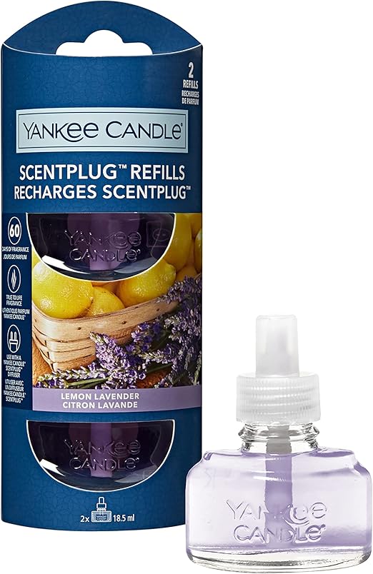 Yankee Candle ScentPlug Fragrance Refills | Lemon Lavender Plug in Air Freshener Oil | Up to 60 Days of Fragrance | 2 Count
