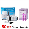 50x Blood Glucose Test Strips Codefree + 50x Daily Use Lancets