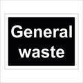 (300 x 200mm - 12 x 8, Magnetic - Vehicle Grade) CS212 General Waste SIGN office trade building construction recycling bin skip