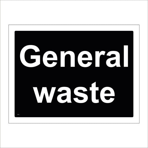 (300 x 200mm - 12 x 8, Magnetic - Vehicle Grade) CS212 General Waste SIGN office trade building construction recycling bin skip