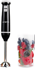 NETTA Hand Blender with 700ml Beaker - Powerful 600W - Variable Speed and Turbo Settings - Food Grade 304 Stainless Steel Blades - Ergonomic Stick Handle - BPA Free
