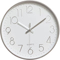 jomparis Modern 12 Inch Battery Operated Silent & Non-ticking Wall Clock Quiet Sweep Quartz Silver Chrome Frame Office Home Decor Clocks