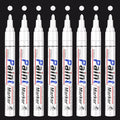 APOGO White Paint Pens - 8 Pack Oil Based Permanent Markers, Medium Tip, Waterproof Paint Marker Set for Rocks, Wood, Metal, Plastic, Glass, Mugs, DIY Craft, Touch Up