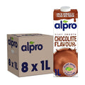 Alpro Chocolate Soya Plant-Based Long Life Drink, Vegan & Dairy Free, 1L (Pack of 8)