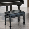 HOMCOM Faux Leather Adjustable Piano Stool, 45-55cm, Black, Wooden Base, 200kg Load, F12-015V70BK