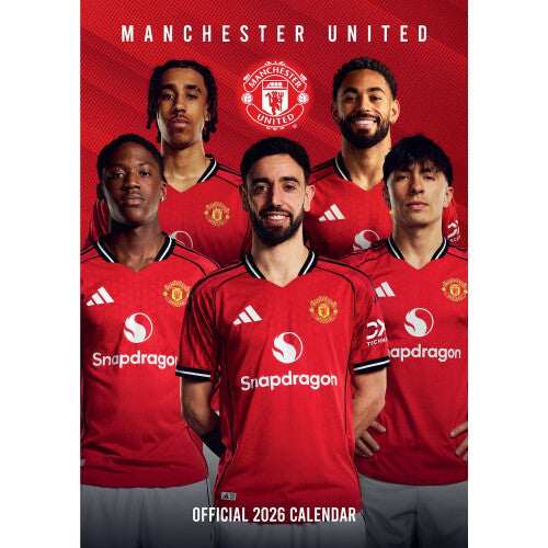MANCHESTER UNITED FC 2026 A3 CALENDAR (PLASTIC-FREE)