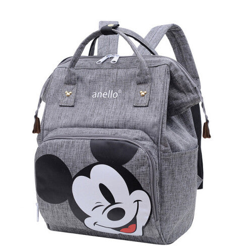 (Grey) Large Mickey Mummy Baby Diaper Nappy Backpack Travel
