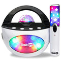 K-Pop Rechargeable Wireless 10-watt Bluetooth Karaoke Machine with Led Disco Light & Wireless Karaoke Microphone, Black