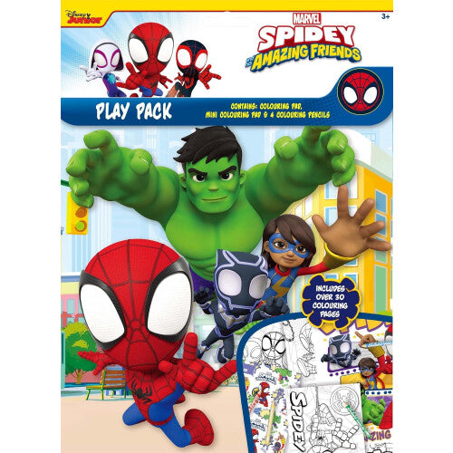 Spidey & Friends Play Pack: Over 30 Pages Colouring Set for Kids 3+ (FSC2-SPFPPK)