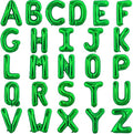 TONIFUL 16 Inch Letter Balloons 52 Pieces Green Letter A-Z Balloons,Custom Phrase Mylar Foil Alphabet Letter DIY Personalized Phrase Banner for Birthday Anniversary Celebration Graduation Party