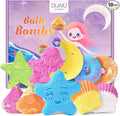 DUAIU Bath Bombs Gift Set, 10Pcs Bath Bombs for Kids Natural Handmade Bath Bombs Organic Bubble Bath Bomb with Essential Oil, Anniversary Birthday Gifts Set for Women Girls