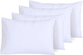 White Pillow Cases 4 Pack Cotton 300 Thread Count - Hotel Quality Pillow Covers with Envelope Enclosure - Breathable & Super Soft Housewife Pillowcases (50 x 75 cm)