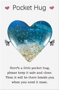 Pocket Hugs Heart, Thinking of You Gift Keepsake Gifts for Women, University, and School Friends, Positive Good Luck Presents for Birthday, Wedding, Christmas, Mother's Day, Valentine's Day (Beach)