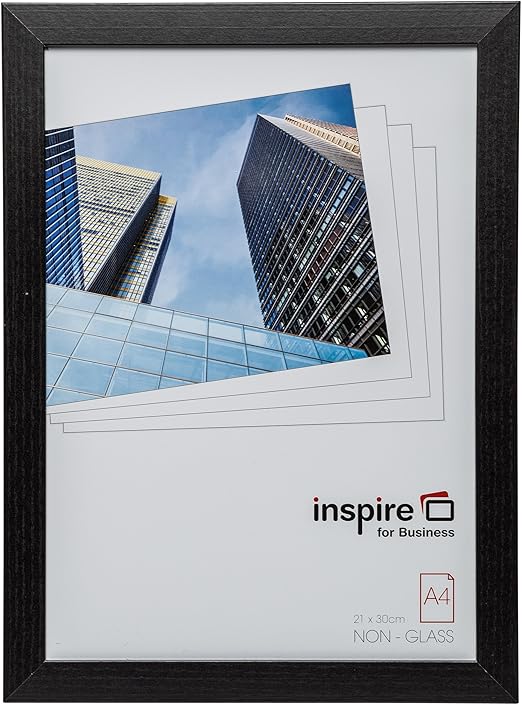 OXFORD Quality Black Wood A4 21x30 cm Certificate Photo Frame Non Glass Aperture Display OXFA4NG