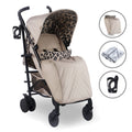 My Babiie MB51 Plus Stroller - Fawn Leopard, Lay-Flat Seat, Height-Adjustable Handles, All-Round Suspension, UPF50+ Canopy