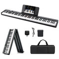 88-Key Folding Electric Piano Keyboard w/ Full-Size Lighted Key 2 Teaching Modes