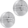 Suction Cup Hooks, 2 Pack Silver Stainless Steel Suction Hook for Shower Bathroom Towel Hook Holders Shower Hooks Hanging Towels, Loofah, Robe, Coat,