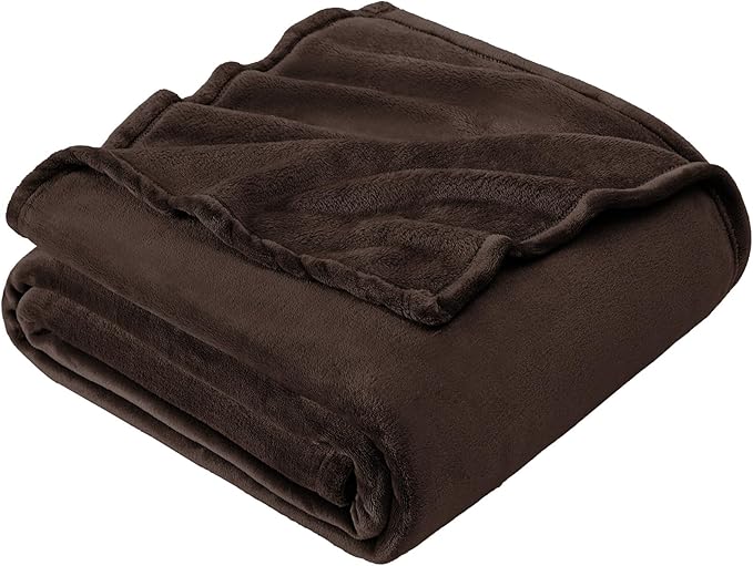 EHEYCIGA Fleece Blanket Brown Throws for Sofas Fluffy Warm Soft Blanket for Bed Settees Armchairs, Fit All Season, Single, 130x165cm