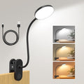 97 LED Clip On Reading Light - 【3 Colour Modes & 10 Brightness】 2000mAh USB-C Rechargeable, 40cm Flexible Arm, Bedside Lamp for Books, Desk & Camping