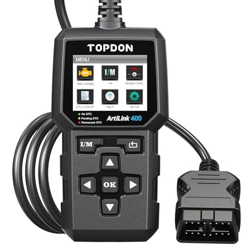OBD2 Code Reader TOPDON AL400 OBD Scanner, Car Fault Diagnostic Tool with 10 OBD Functions- Check Engine Light/Smog Emission Test/O2 Sensor Test/EVAP,