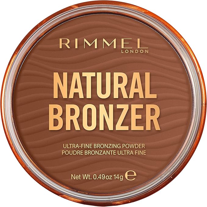 RIMMEL LONDON - Natural Bronzer - Silky-Smooth & Ultra-Fine Bronzing Powder - Sunkissed Look, Mimicking Natural Tan - 004 Sundown - 14g