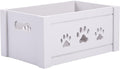 green leaves Paw Shaped Cutout Dog Toys Chest Gift Hampers Storage Collection Box Wooden Crates Gift Hampers (Grey, Large)