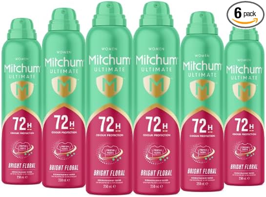 Mitchum Women Ultimate 72H Aerosol Bright Floral 250ml (Pack of 6)