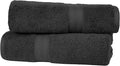 Amazon Basics Towel Set, Fade Resistant 100% Cotton Bath Towels, soft and absorbent, 70x140 cm, Black, 2-Pack