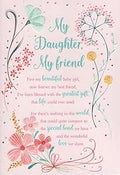 Daughter Trifold Birthday Card - Sentimental Poem and Flowers with an Embossed Finish - by ICG