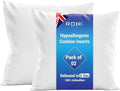 Rohi Set of 2 Hypoallergic Cushion Inner Pads (Pack of 2) 18" x 18" (45cm x 45cm) Cushion Insert Decorative Square Pillow Stuffer for Sofa Couch Cushions