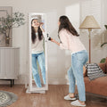 HOMCOM Jewelry Cabinet Full Length Mirror Swivel Lockable Jewelry Organizer
