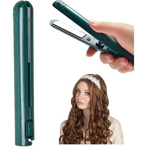 Cordless Hair Straighteners Curlerï¼Œ2 in 1 Mini Dual-Purpose Curling Iron, Heats Up Fast, Portable USB Plug-in Small Hair Curler Iron, Curling Iron
