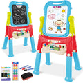 (Blue, red & green) The Magic Toy Shop - Kids Folding Double-Sided Magnetic Easel