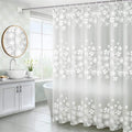 Shower Curtain - Solid Colour Fabric Shower Washable Curtain Mould Resistant and Water Repellent (Flower, 180 * 180cm)