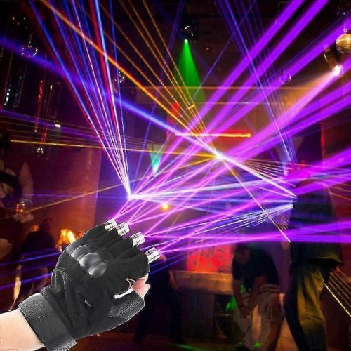 RGB Laser Gloves Multi-line 4 Heads Disco Laser DJ Beam Stage Light For Finger Dancing Show Halloween Party Rave Nightclub ClubGreen (1pc)