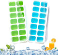 ADIIOS Ice Cube Trays, 2 Pcs Ice Cube Moulds with No-Spill Removable Lid, Easy-Release Silicone and Flexible 28 Ice Trays for Freezer, Whiskey, Cocktail and Drink (ICT-02)